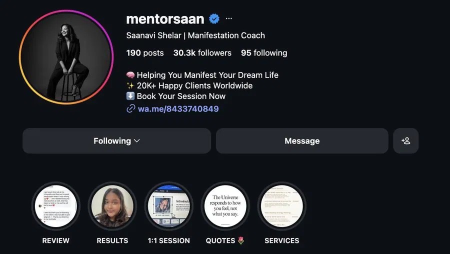 Saanavi Shelar Instagram profile